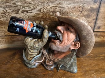Cowboy Drinking Bottle Holder Statue - 15 X 10