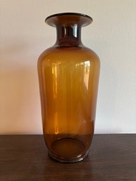 Large Tall Amber Brown Glass Vase - 20'