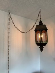 Vintage 70s Hanging Metal Lantern