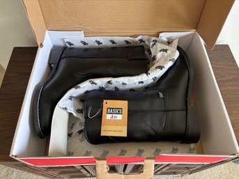 Justin Leather Basic Black Roper Cowboy Boots - Size 10.5 - New In Box