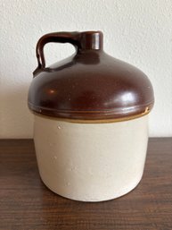 Vintage Glazed Stoneware Crock Jug 9'