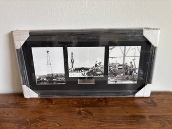 Vintage Canadian Framed Oil Drilling Photo - Imperial Redwater 1948 - 34 X 17