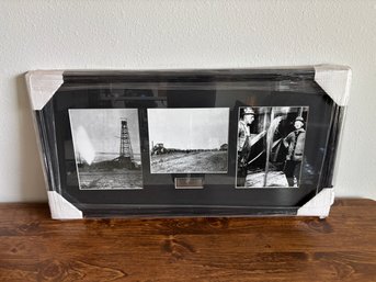 Vintage Framed Canadian Oil Drilling Photo - Bow Island #1 1909 - 34 X 17