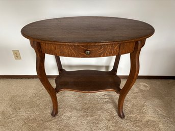 Beautiful Antique Quarter Sawn Oak Oval Table