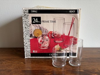Vintage Libbey 24 Piece Crystal Cocktail Drink Glass Set