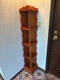 Vintage Wood Corner Display Cabinet