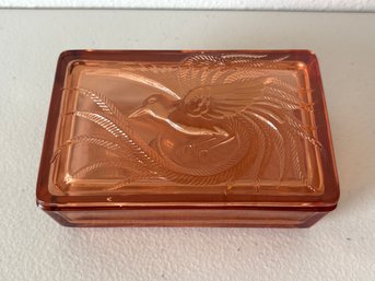 Vintage Tiara Coral Indiana Glass Small Dish