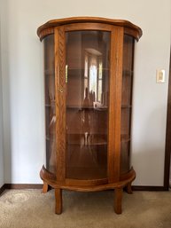 Vintage Bow-Front China Curio Cabinet