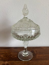 Vintage Indiana Glass Pedestal Footed Candy Dish 12'