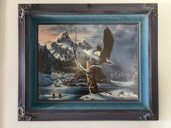 Vintage Mickey McGuire Western Eagle Print In Frame 1978