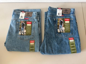 Lot Of 2 Wrangler Regular Fit Mens Denim Jeans - W38 L34 New With Tags