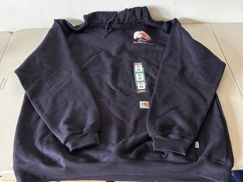 Carhartt FR Flame Resistant Dark Blue Hoodie Sweatshirt - XL TALL NEW