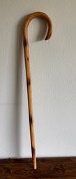 Vintage Wood Crook Cane 38'