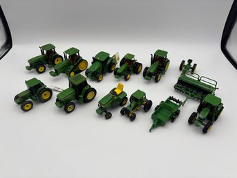 Lot Of Diecast Ertl John Deere Tractors Farm Equipment Small Scale