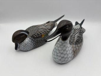 Lot Of 2 Vintage Wood Pintail Decoy Ducks 12'