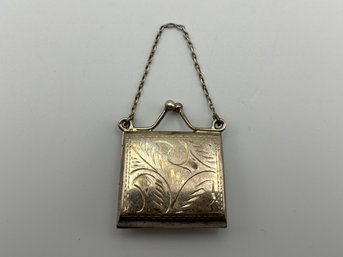 Antique Mini Sterling Silver Miniature Purse Handbag 1'