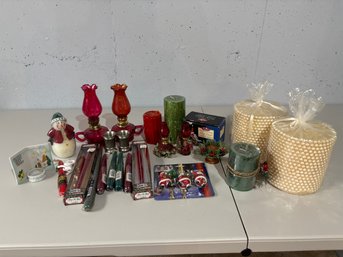 Lot Of Holiday Christmas Candles
