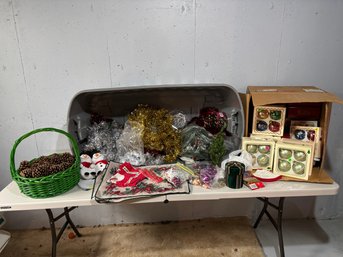 Large Christmas Assorted Garland, Ornament, Decor Lot