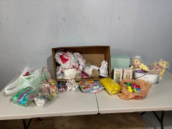Lot Of Easter Holiday Decor - Baskets, Eggs, Bunnnies, Easter Village