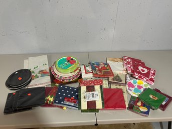 Large Lot Of New Holiday Party Napkins And Plates