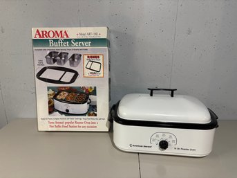 American Harvest 18qt Roaster Oven With Aroma Buffet Server Set