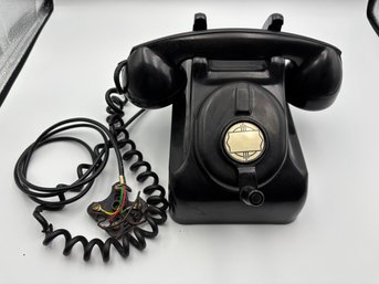 Antique Black Rotary Crank Phone By Leich