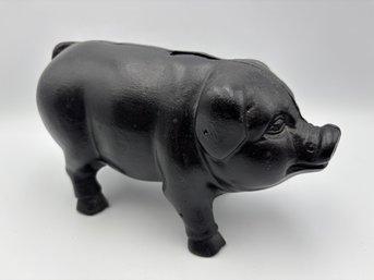 Reproduction Cast Iron Pig Piggy Bank 8'