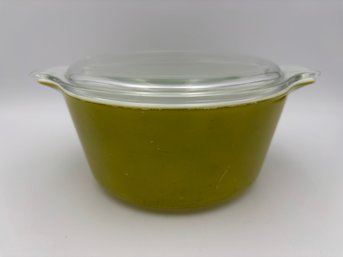 Vintage PYREX Avocado Green 2 Qt Casserole Dish With Lid
