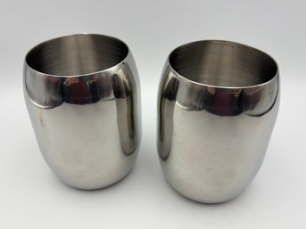 Pair Of Vintage EHP Inox Stainless Cups