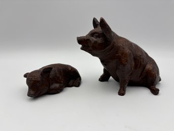 Vintage Red Mill Manufacturing Pig Carvings Figurines