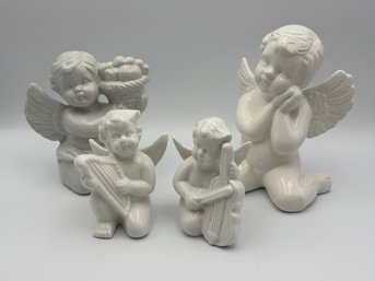 Lot Of 4 Vintage Chinese Porcelain Cherub Baby Angels