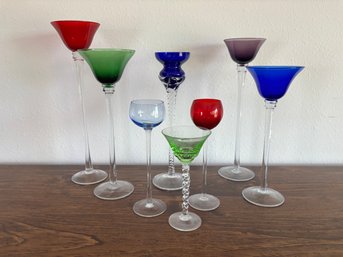 Lot Of Colorful Glass Decorative Candle Centerpiece Glasses