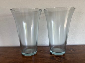 Pair Of 11.5' Large Glass Vases