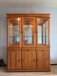 Vintage Wambold Solid Oak China Cabinet