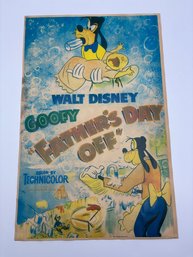 Vintage Walt Disney Goofy Father's Off Movie Poster