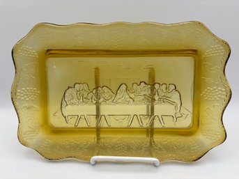 Vintage Tiara Amber Glass Bread Plate 11'