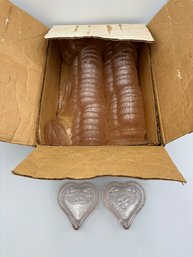 HUGE LOT Of Vintage Tiara Pink Heart Shaped Nut Dishes 3.5' Lot Of 47