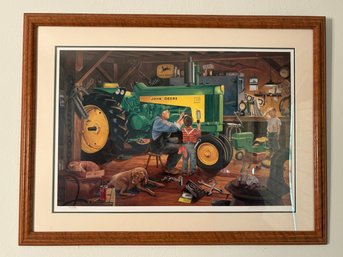 Vintage Charles Freitag John Deere 730 Diesel Tractor Print 24' X 32'