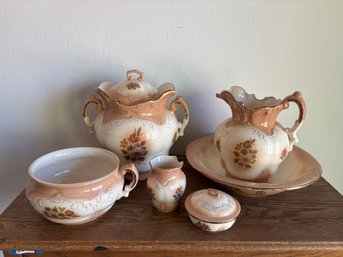 Vintage 1982 Imperial Pottery Washbowl Set