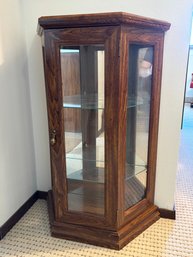 Wooden Curio Cabinet With Glass Shelves, 24' X 10.5' X 37'