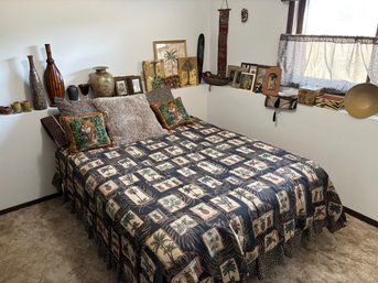Huge Lot Of African Decor Including Queen Bedspread