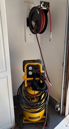 DeWalt D55168 Emglo Compressor 15 Gallon And Wall Mounted Central Pneumatic 50 Ft Hose Reel