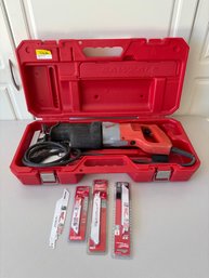 Milwaukee 6509-22 Reciprocating Saw Sawzall With Extra New Blades In Hardcase
