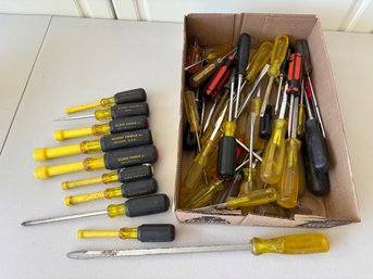Large Lot Of Screwdrivers And Nut Drivers, Klein Tools And Proto