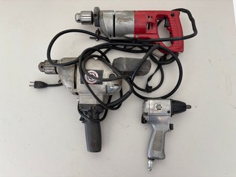 Lot Of Vintage Heavy Metal Power Tools Drills Pneumatic