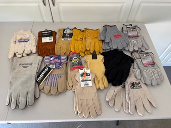 Huge Lot Of Leather Cowhide Work Gloves,  Wells Lamont & Misc