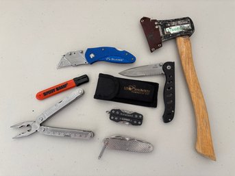 Lot Of Knives And Hatchet