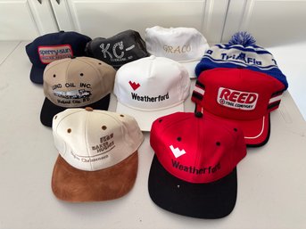 Lot Of Vintage 80s 90s Oil & Gas Company Snapback Baseball Hats Caps