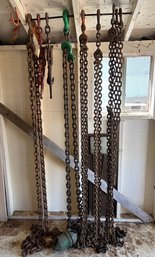 Large Lot Of Heavy Duty Chains Hooks & Binders