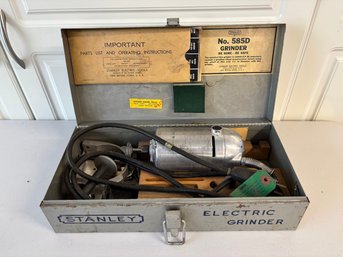 Vintage Stanley Electric Grinder In Original Box 585D